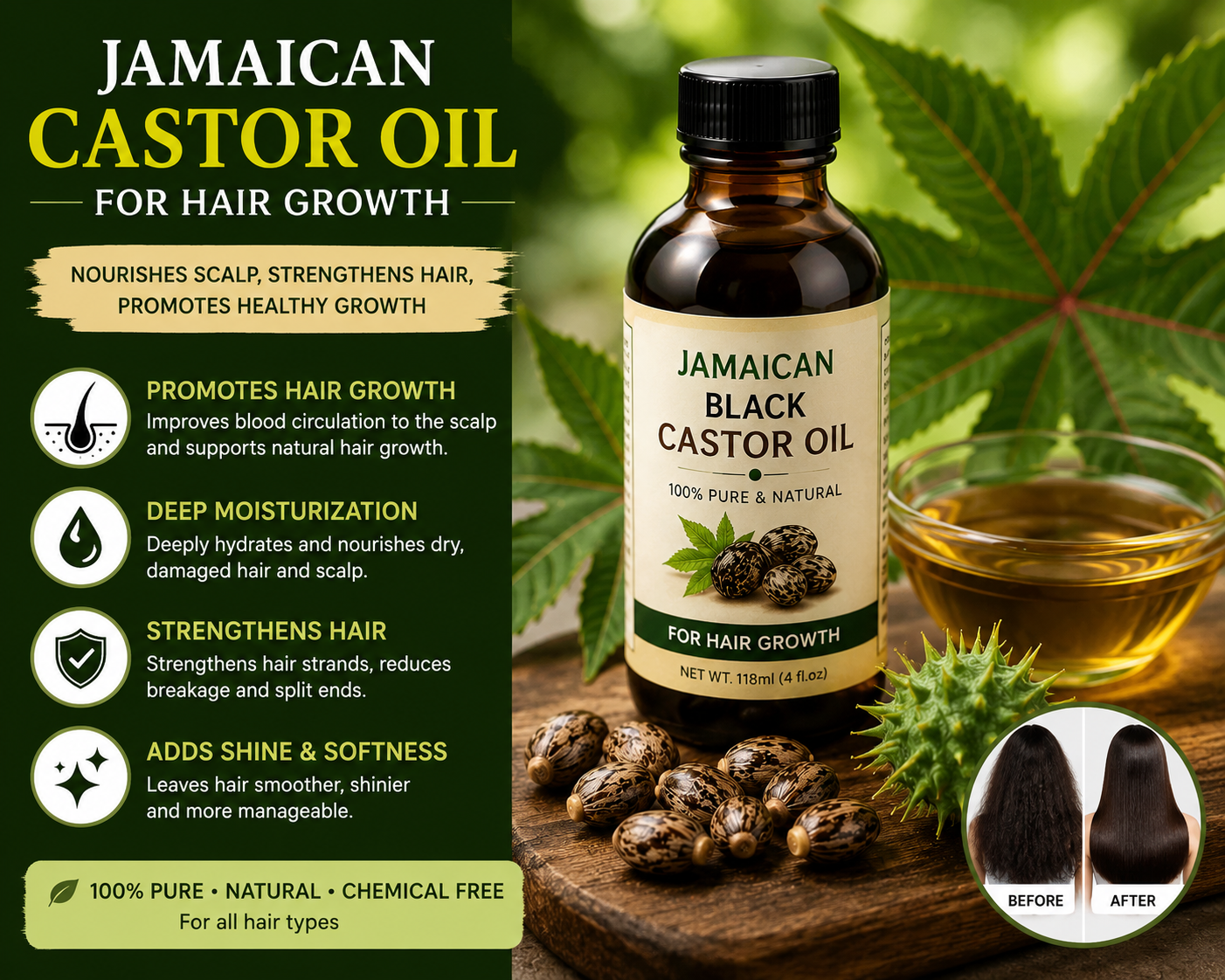 Jamaican Castor Oil for Hair Growth: Benefits,