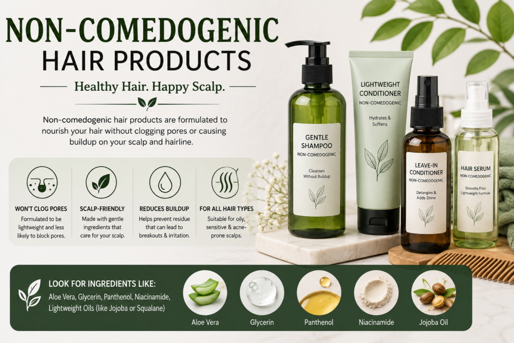 Non-Comedogenic Hair Products: